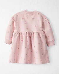 Baby Girl French Terry Dress Made with Organic Cotton in Blush Petals Print