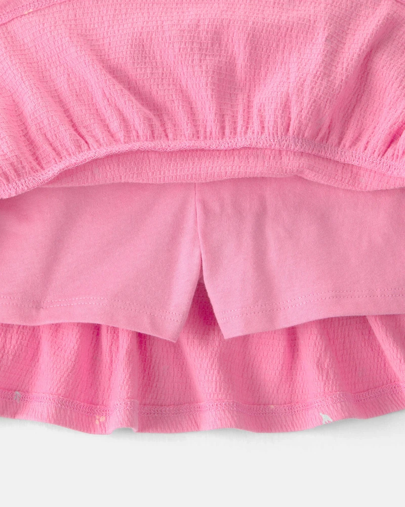 Toddler Girl 2-Piece Floral Top & Skort Set - Pink