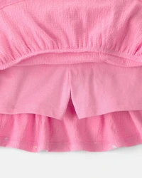 Toddler Girl 2-Piece Floral Top & Skort Set - Pink