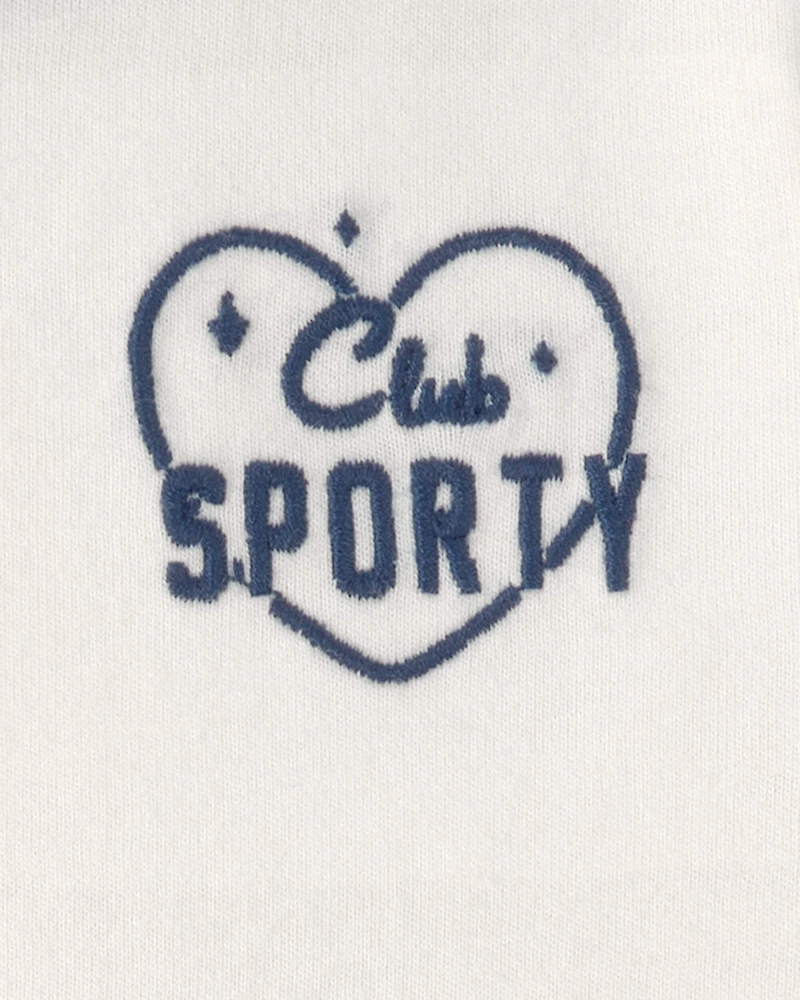 Baby Girl 'Club Sporty' Top - Ivory