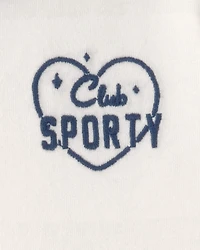 Baby Girl 'Club Sporty' Top - Ivory