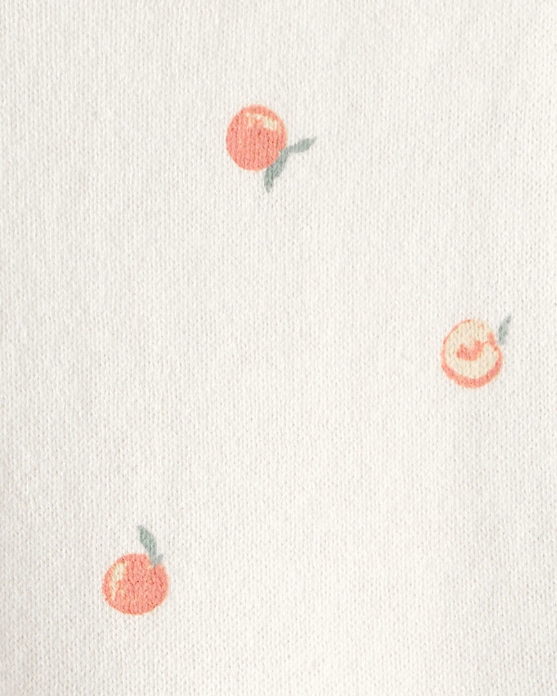 Baby Girl Peach Romper - Ivory