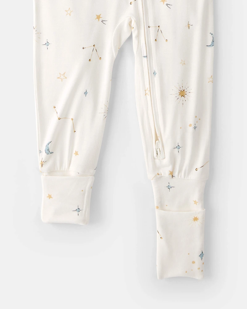 Baby Constellation PurelySoft 2-Way Zip 1-Piece Pajama - Cream
