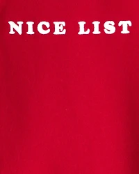 Toddler Boy DayDream Fleece Christmas Nice List Long-Sleeve Pullover Sweatshirt - Red