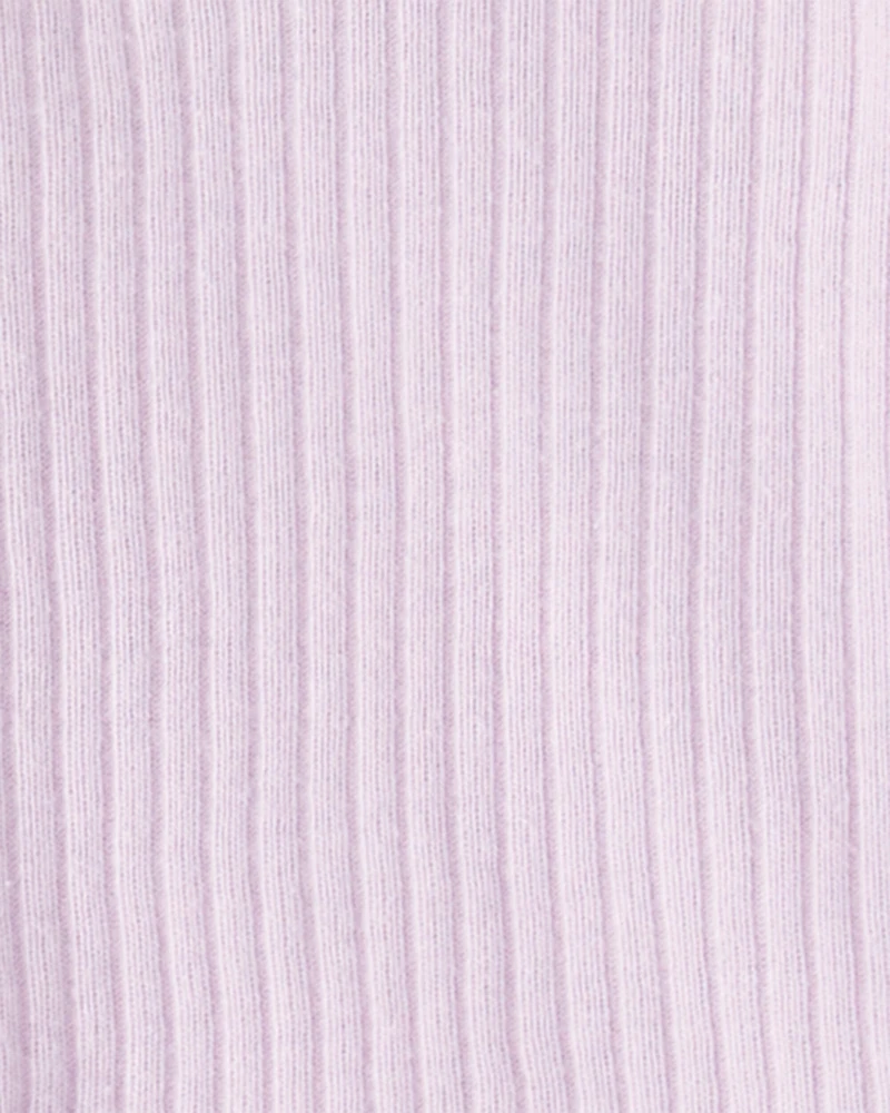 Baby 3-Piece Ribbed Outfit Set - Purple