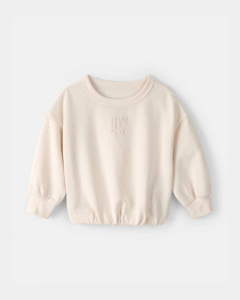 Baby French Terry Pullover Sweatshirt - Cream