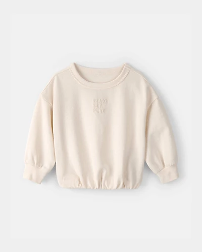 Baby French Terry Pullover Sweatshirt - Cream