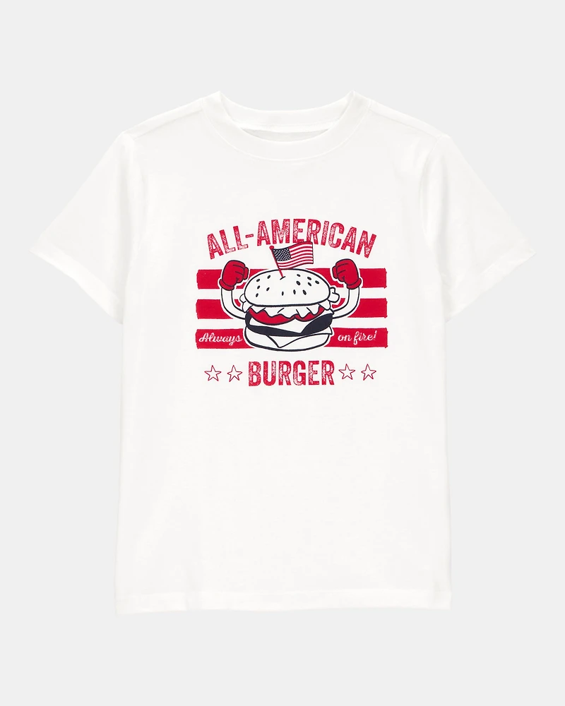 Kid All American Burger Short-Sleeve Graphic Tee - White