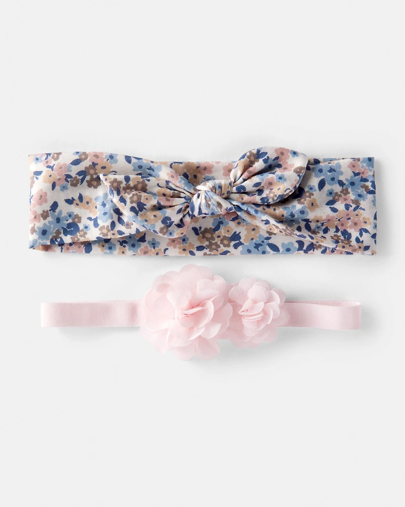 Baby 2-Pack Headwraps - Pink/Floral