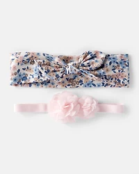 Baby 2-Pack Headwraps - Pink/Floral