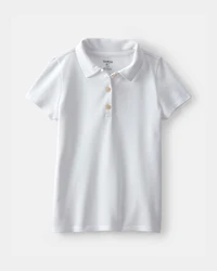Girls 2-Pack Uniform Piqué Polo Shirts - White