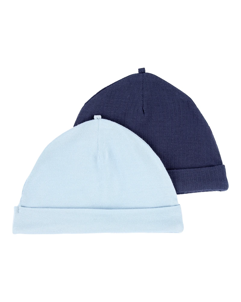 Baby Boy 2-Pack PurelySoft Caps - Blue