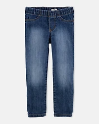 Girls Medium Wash Pull-On Skinny-Leg Jegging