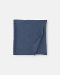 Baby Boy Knit Dot Blanket - Navy Blue