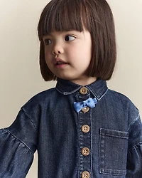 Toddler Girl Puff-Sleeve Denim Dress - Blue