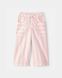 Toddler Girl Striped Pants - Pink/Ivory
