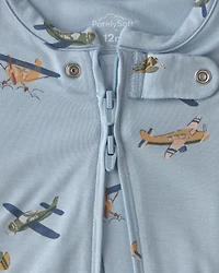 Baby Boy 2-Pack PurelySoft™ Vintage Plane Rompers - Blue