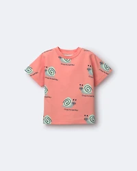 Toddler Boy Snail Dolman Tee - Orange