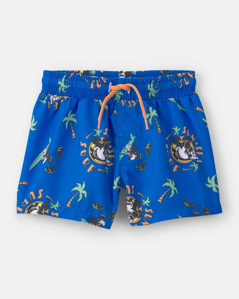 Baby Boy 2-Piece Disney© Mickey Mouse Long-Sleeve Rashguard Swimsuit Set - Blue/White