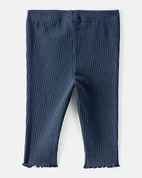 Baby Girl Cotton Pull-On Pants - Navy Blue