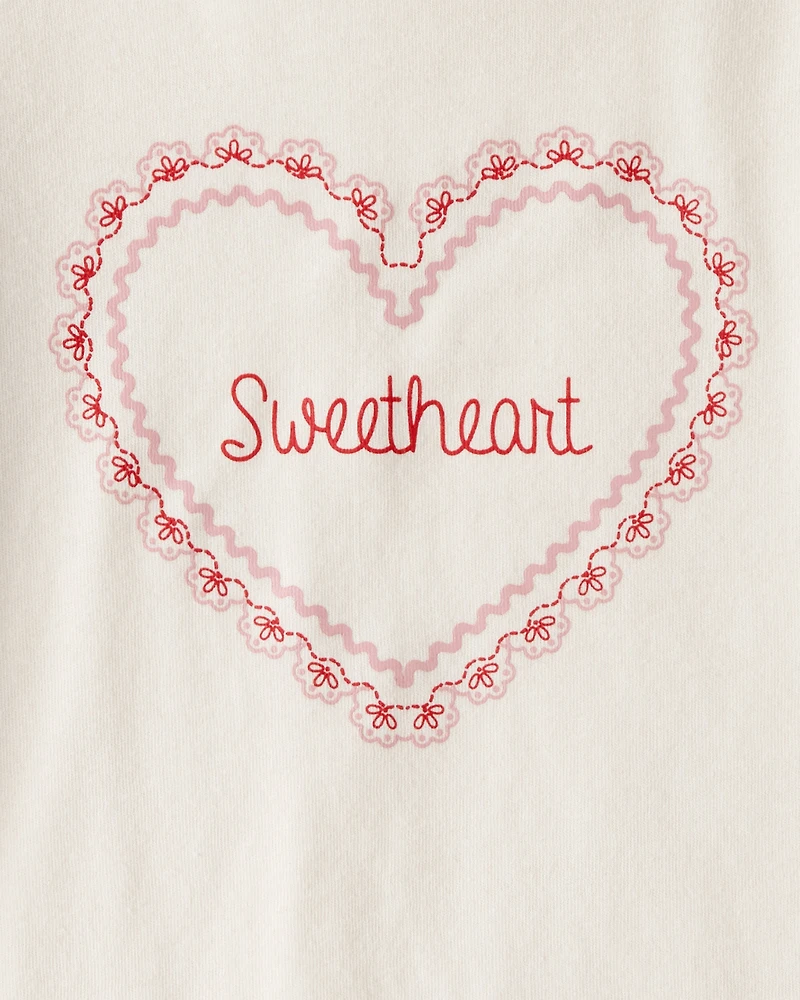 Toddler Girl Sweetheart Long-Sleeve Graphic Tee - Cream