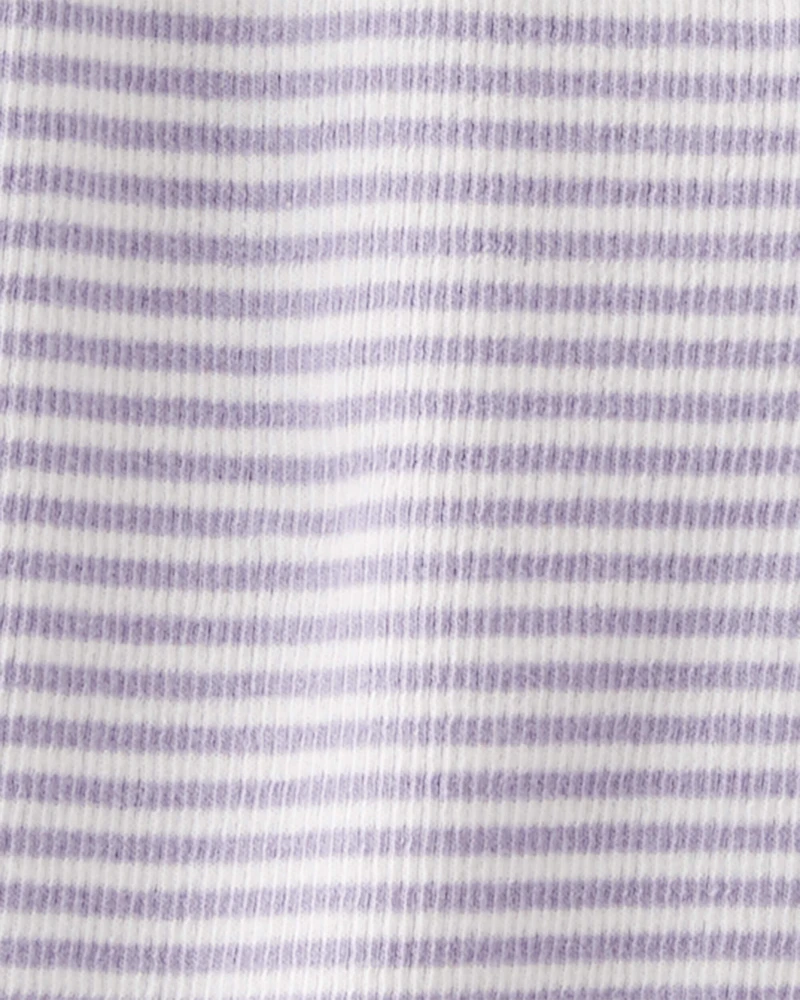 Baby Girl Organic Cotton Striped Sleep & Play Pajamas