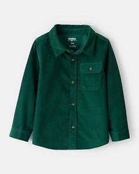 Toddler Boy Corduroy Long-Sleeve Button-Down Shirt - Green