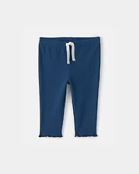 Baby Girl Rib Pants - Navy Blue