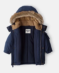 Baby Boy Hooded Heavyweight Winter Jacket - Navy