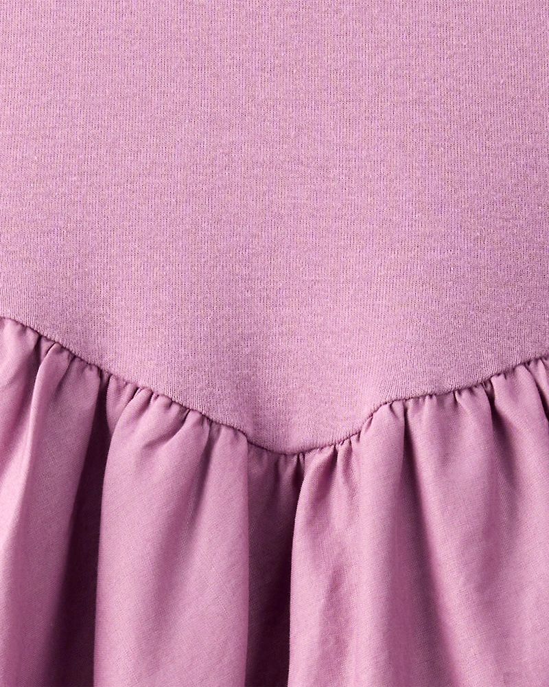 Girls Long Sleeve Cotton Bubble Dress