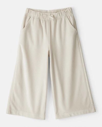 Toddler Girl Ribbed Flare Pants - Tan