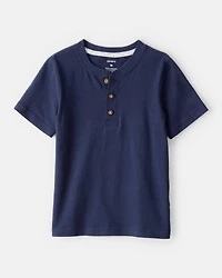 Toddler Boy Short-Sleeve Henley Tee - Navy