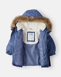 Baby Boy 2-Piece Hooded Snowsuit Jacket & Bib Set - Navy