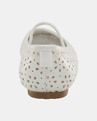 Toddler Floral Ballet Flats - White