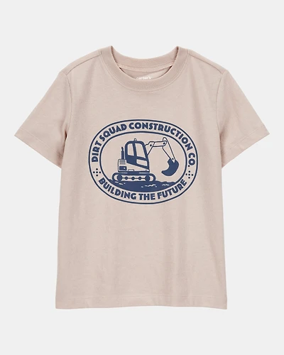 Toddler Boy Construction Short-Sleeve Graphic Tee - Tan