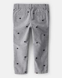 Toddler Boy Bear Print Dress Pants - Grey