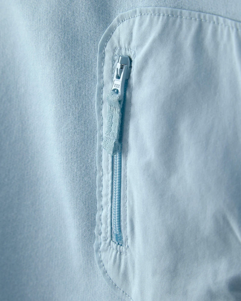 Baby Boy French Terry Zipper Pullover Sweatshirt - Blue