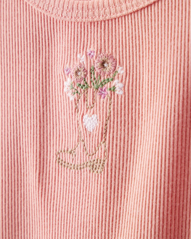 Toddler Girl Cowgirl Boot Cotton Short-Sleeve Top - Pink