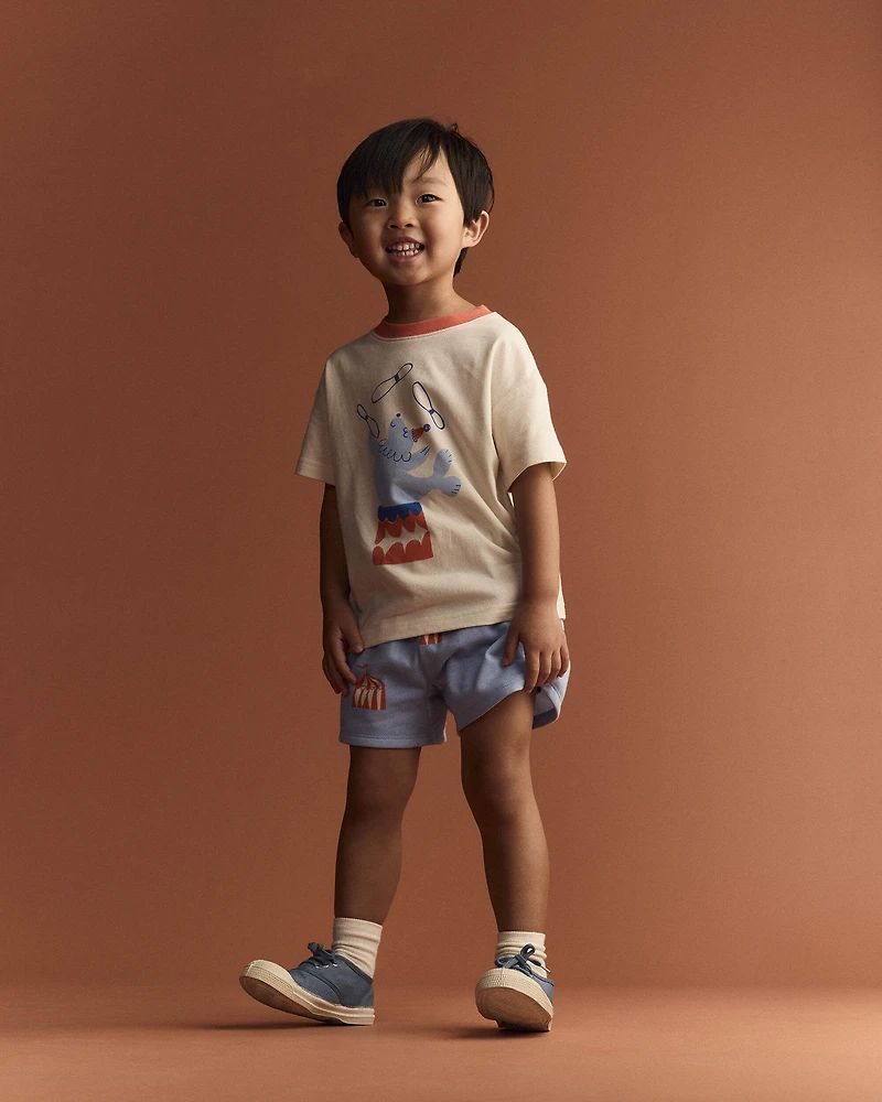 Toddler Boy City Park™ Short in Big Top Print - Blue