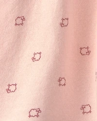 Baby Girl 2-Piece Sheep Long-Sleeve Dress Set - Pink/Cream