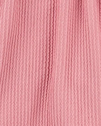 Kid Ribbed Textured Drawstring Skort - Pink
