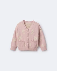 Toddler Girl Star & Moon Pocket Cardigan - Light Pink
