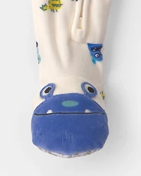 Toddler Boy 1-Piece Monster DreamPlush Snug Fit Footed Pajama - Cream