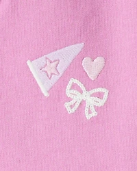 Toddler Girl 3-Piece Cotton Long-Sleeve Layering Set - Purple