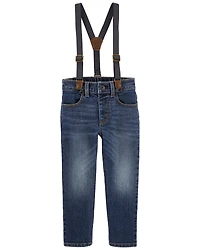 Toddler Boy Stretch Denim Suspenders