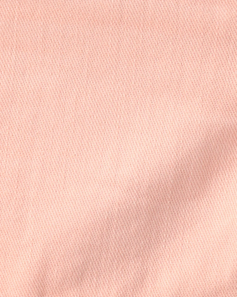 Baby Girl Eyelet Trim Twill Shorts - Peach