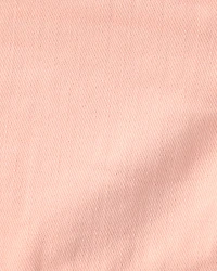 Baby Girl Eyelet Trim Twill Shorts - Peach