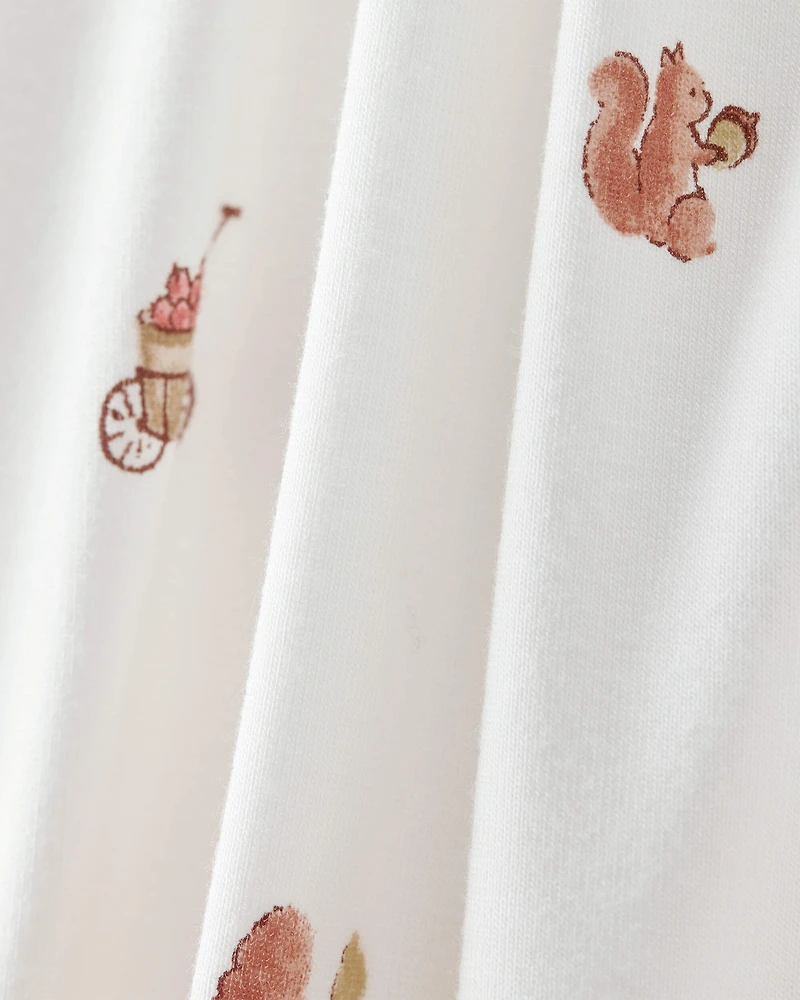 Baby Barn Print PurelySoft 2-Way Zip 1-Piece Pajamas - Ivory