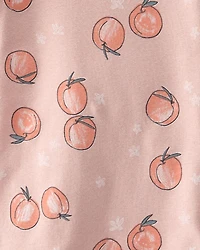 Toddler Organic Cotton Pajamas in Peach Print