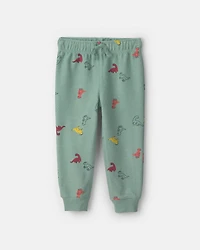 Toddler Boy 2-Piece Dinosaur French Terry Sweatshirt & Pant Set - Green